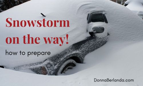 Car covered with snow. Snowstorm on the Way! How to prepare. DonnaBerlanda.com
